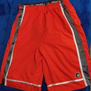 And1 men’s shorts that come to the knee. Size medium